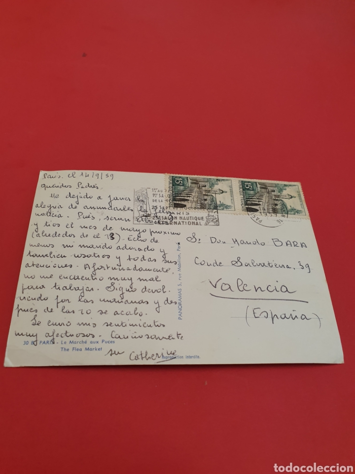 Postales: Paris.Le Marche aux Puces.Circulada.1959. - Foto 2
