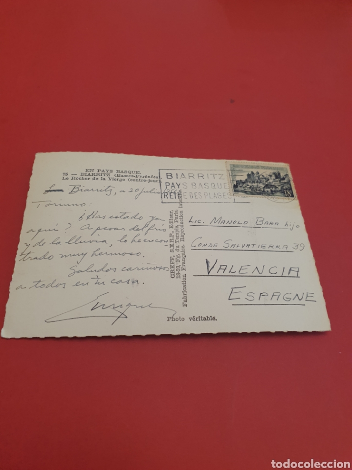 Postales: En Pays Basque.Biarritz.Circulada.1956. - Foto 2