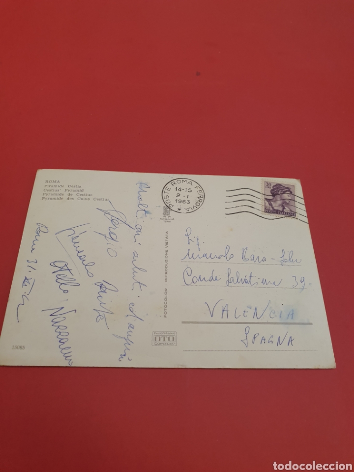 Postales: Roma.Piramide Cestia.Circulada.1963. - Foto 2