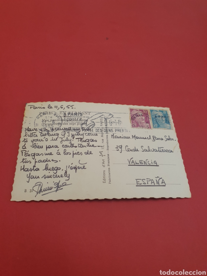 Postales: Paris.Circulada.1955. - Foto 2
