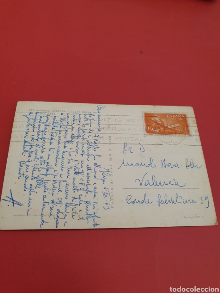 Postales: Santa Euralia.Ibiza.Circulada.1963. - Foto 2
