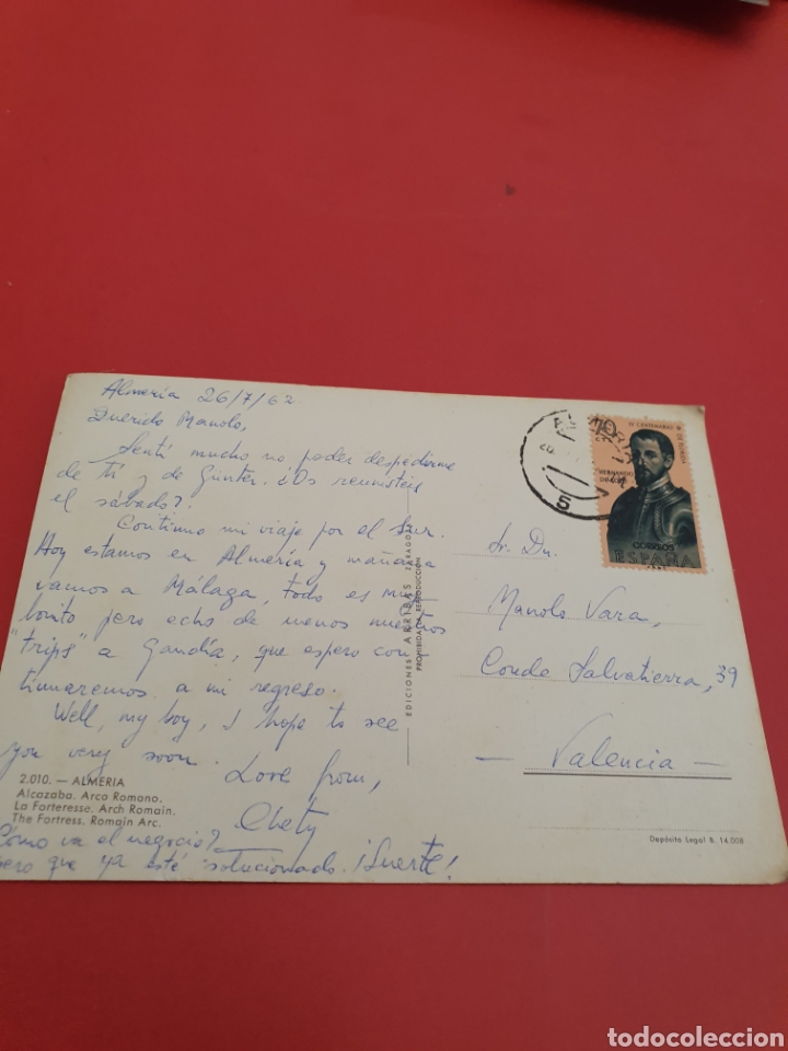 Postales: Almeria Alcazaba.Circulada.1962. - Foto 2