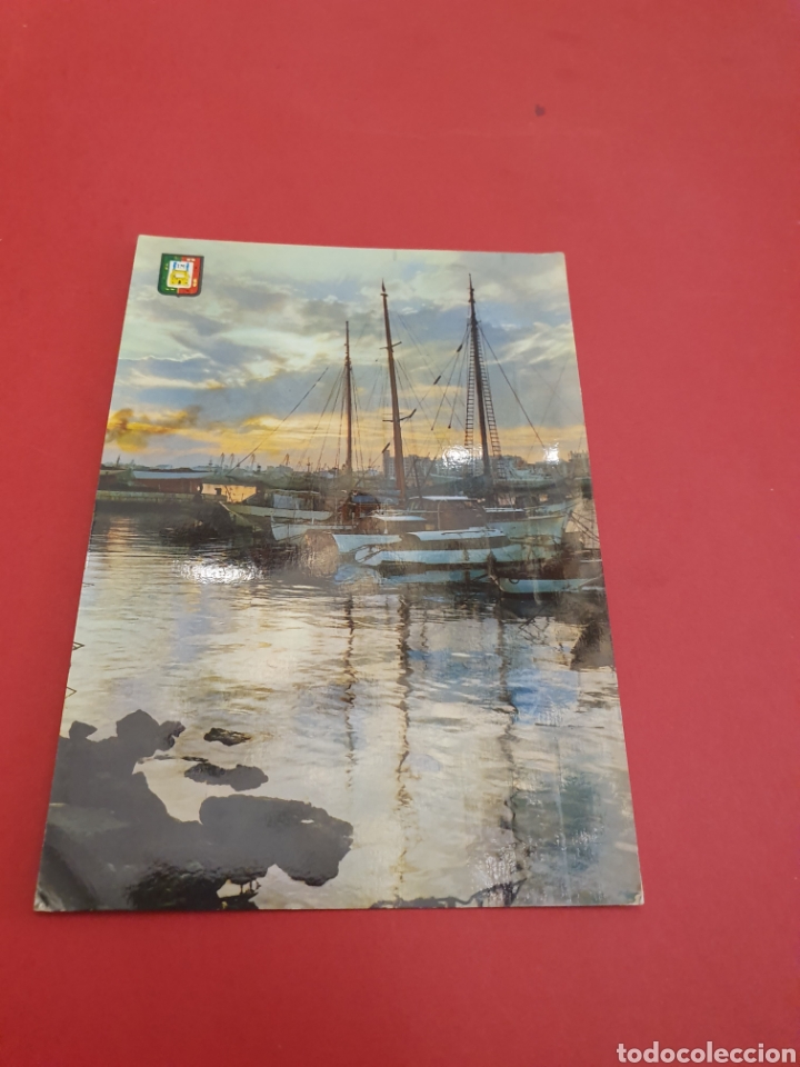Postales: M&aacute;laga.Atardecer en el puerto Circulada.1962. - Foto 1