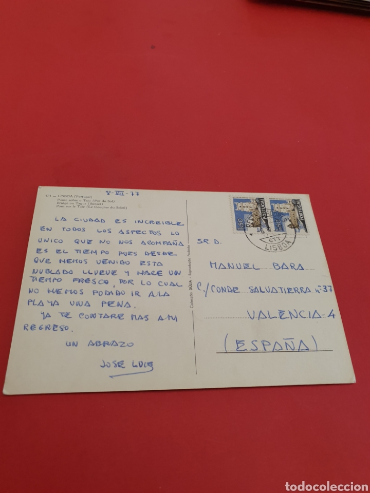 Postales: Lisboa.Portugal.Circulada.1977. - Foto 2