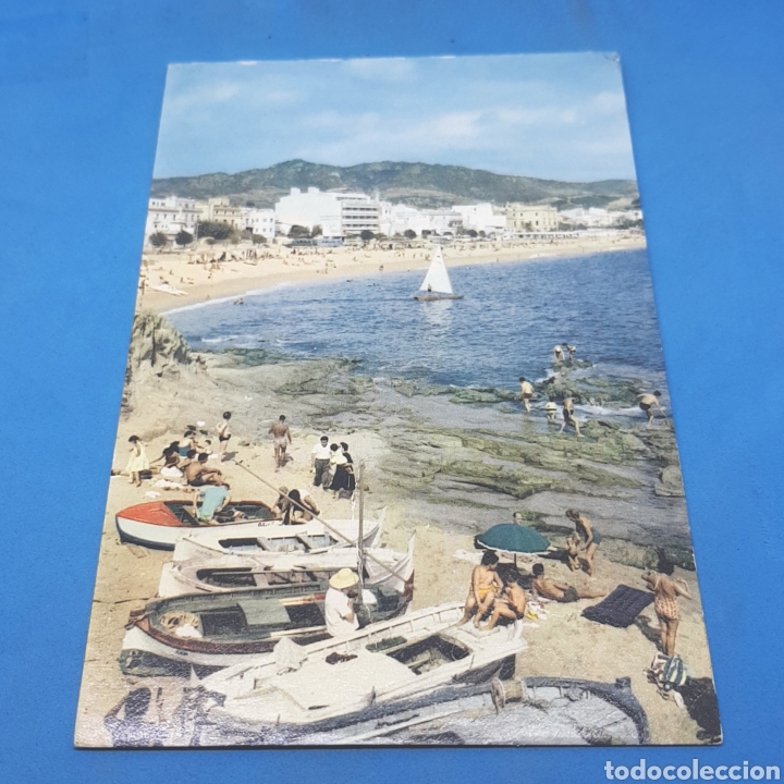 Postales: (ST.13) POSTAL CIRCULADA. LLORET DE MAR. LA PLAYA DESDE SA CARAVERA - Foto 1