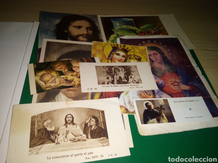 Postales: Lote de 9 postales y recordatorios religiosos antiguos - Foto 1
