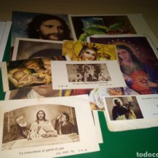 Postales: LOTE DE 9 POSTALES Y RECORDATORIOS RELIGIOSOS ANTIGUOS. Lote 194223588