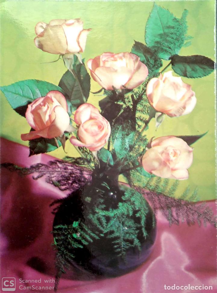 Postcards: Flor (53) Rosas y jarr&oacute;n. Usada. Color. Ver foto