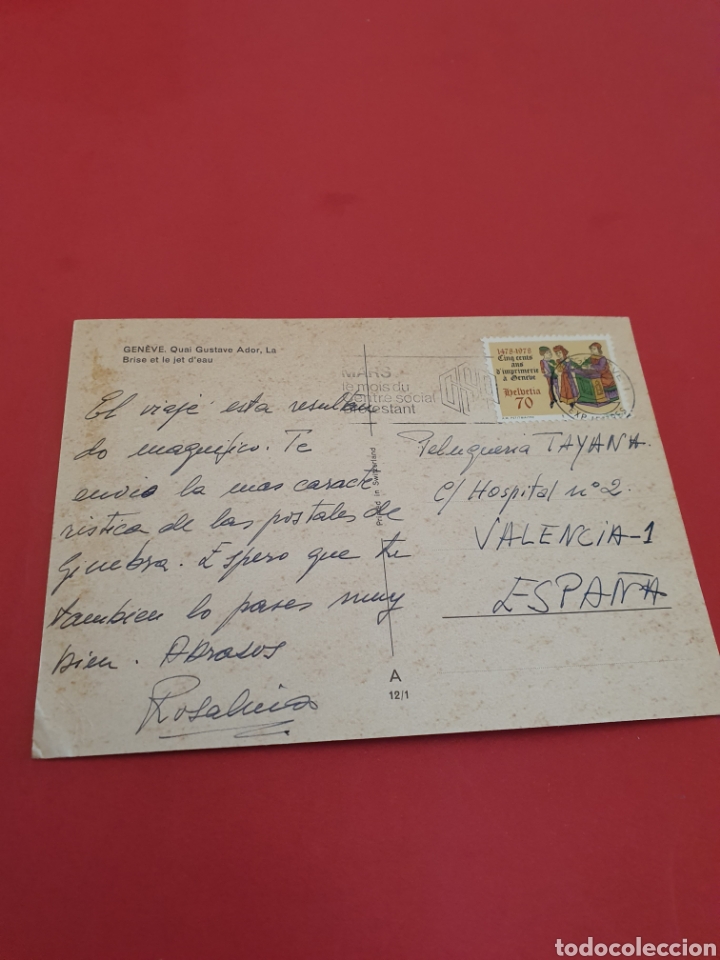 Postales: Geneve.Quai Gustave Ador.Circulada. - Foto 2