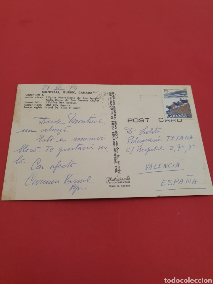 Postales: Montreal.Quebec Canada.Circulada.1974. - Foto 2