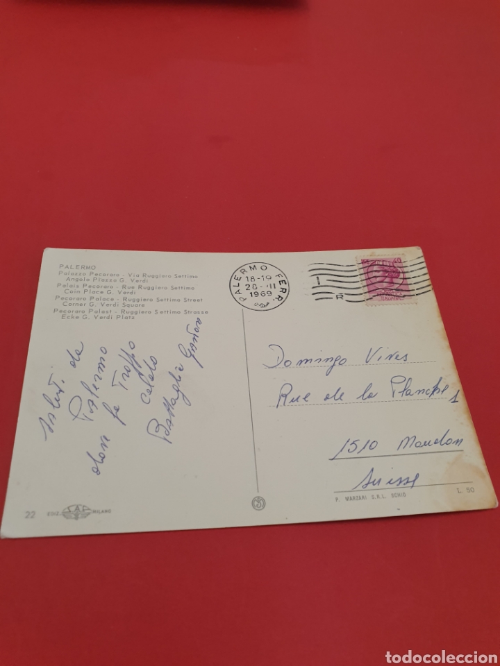 Postales: Palermo Palazzo.Circulada.1969. - Foto 2