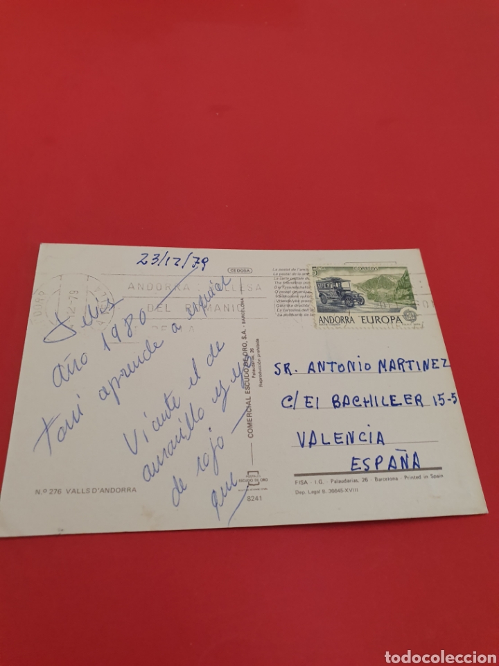 Postales: Valls de Andorra.Circulada.1979. - Foto 2
