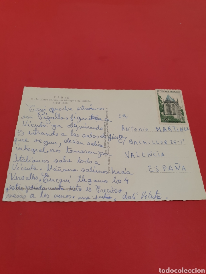 Postales: Paris.El Arco del Triunfo.Circulada. - Foto 2