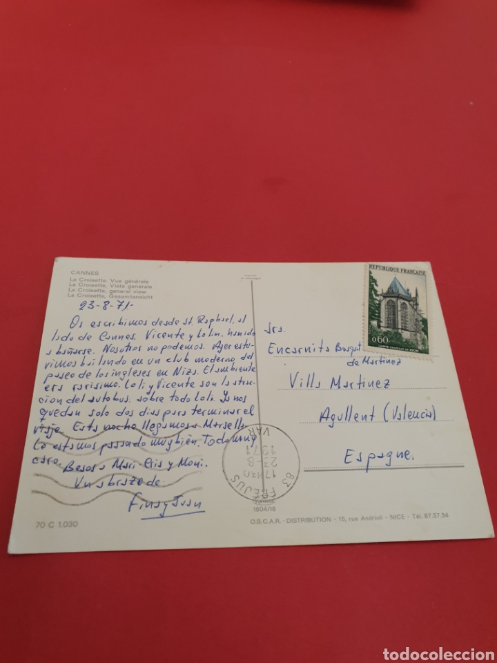 Postales: Cannes.Via General.Circulada.1971. - Foto 2