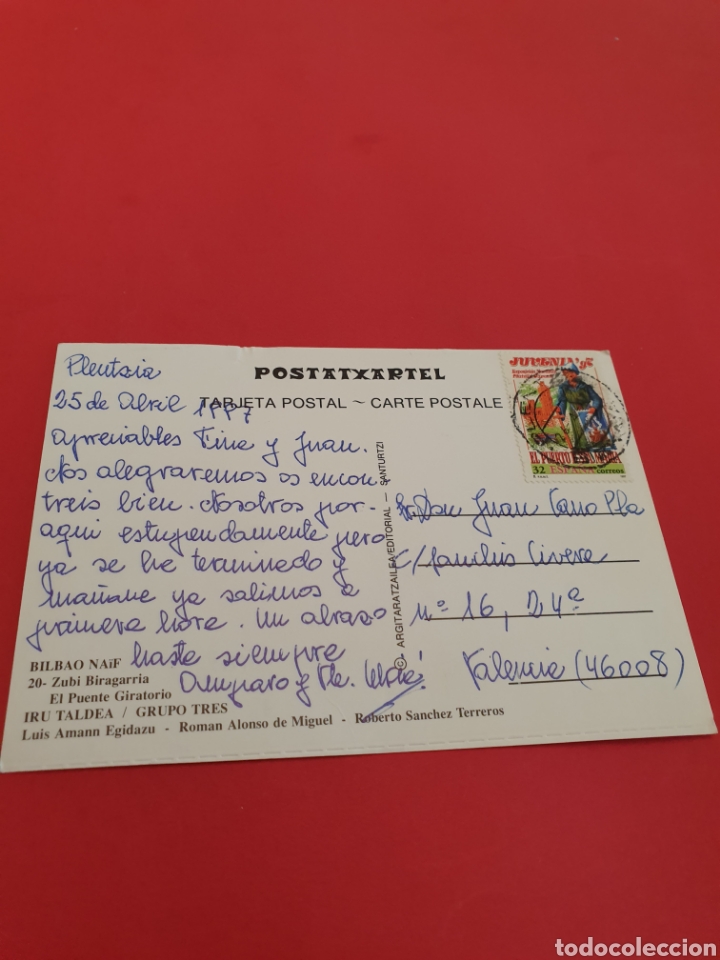 Postales: Bilbao.Puente Giratorio.Circulada.1997. - Foto 2