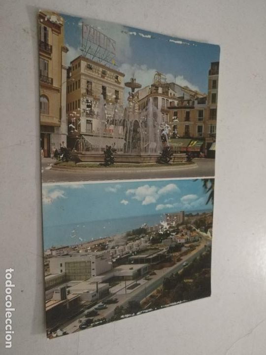 Postales: REALICE SU OFERTA . ANTIGUA POSTAL - son dos medias postales - malaga y torremolinos