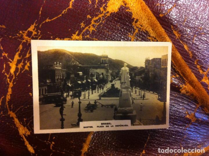 Cartoline: MINI TARJETA POSTAL DE HENRY CLAY AND BOCK & CO. HABANA. 5,5 X 3,5CM. BRASIL.SANTOS. PLAZA REP&Uacute;BLICA