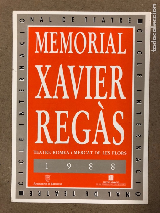 Cartes Postales: CICLO INTERNACIONAL DE TEATRE MEMORIAL XAVIER REG&Aacute;S (1988). TARJETA PROMOCIONAL.