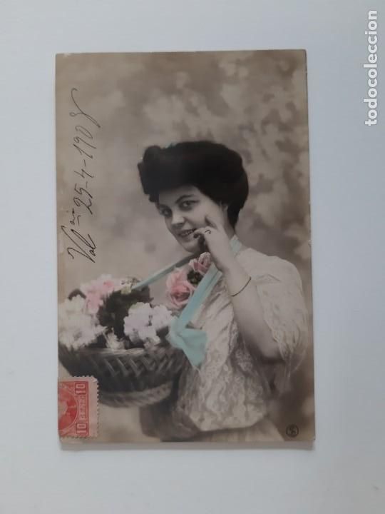 Postcards: POSTAL ANTIGUA MUJER