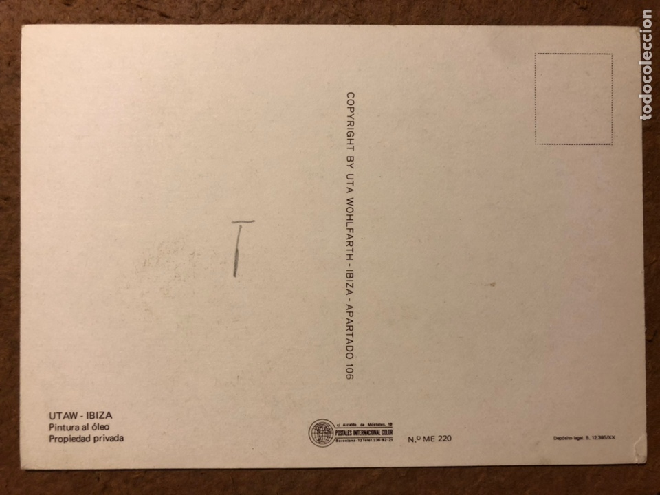 Postales: UTAW &ldquo;IBIZA&rdquo;. POSTAL SIN CIRCULAR UTA WOHLFARTH. - Foto 2