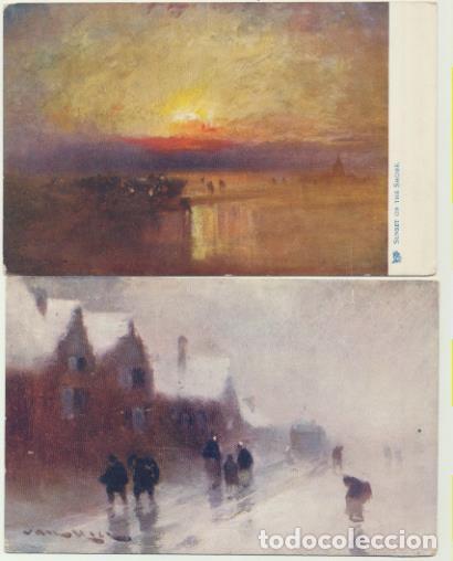 Cartoline: Gran Breta&ntilde;a. Lote de 2 Postales Art&iacute;sticas