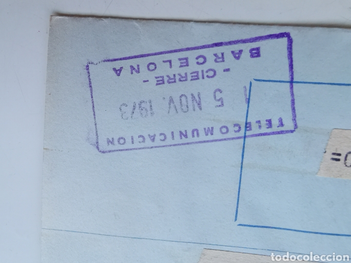 Postales: 2 Telegramas de 1973 de Barcelona a Sevilla - Foto 2