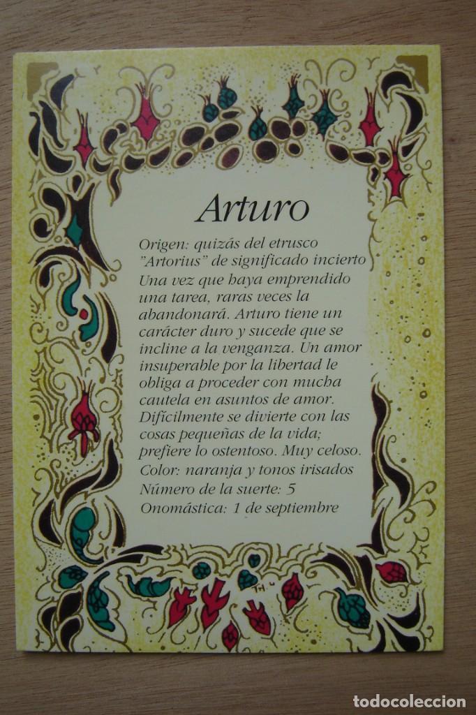 Postales: Tarjeta postal- Con el origen del nombre - Arturo - Foto 1