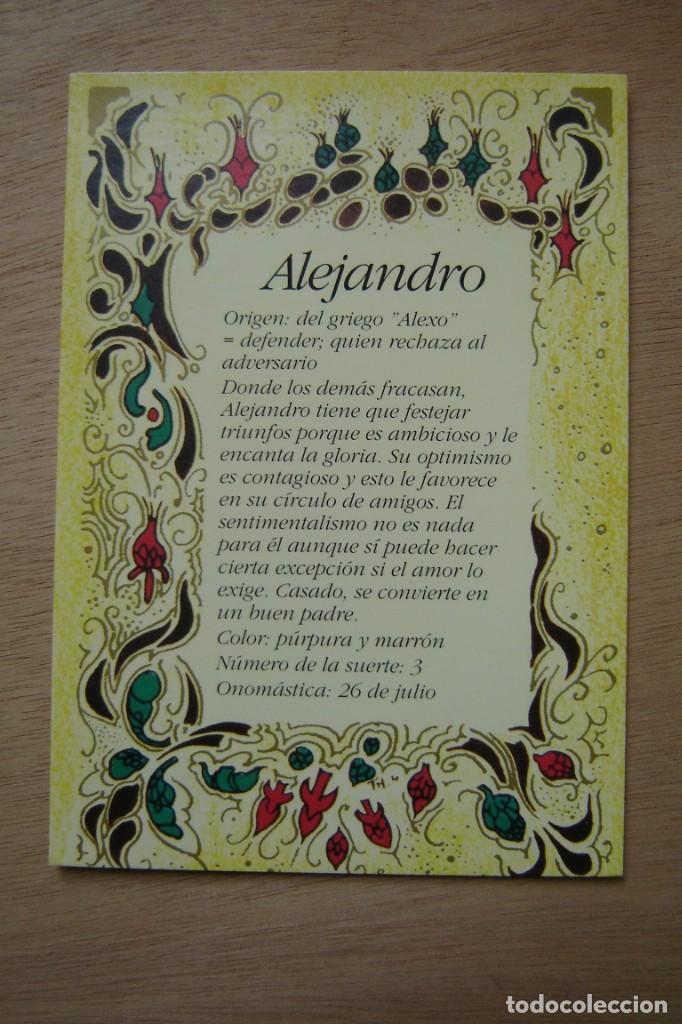 Postales: Tarjeta postal- Con el origen del nombre - Alejandro - Foto 1