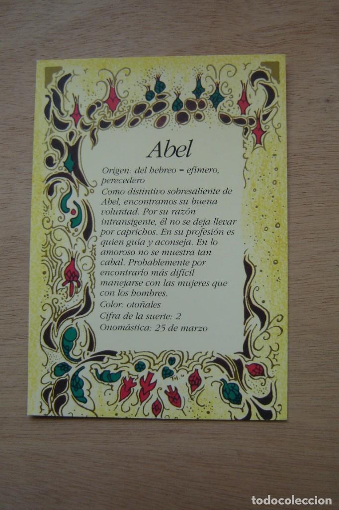 Postales: Tarjeta postal- Con el origen del nombre - Abel - Foto 1