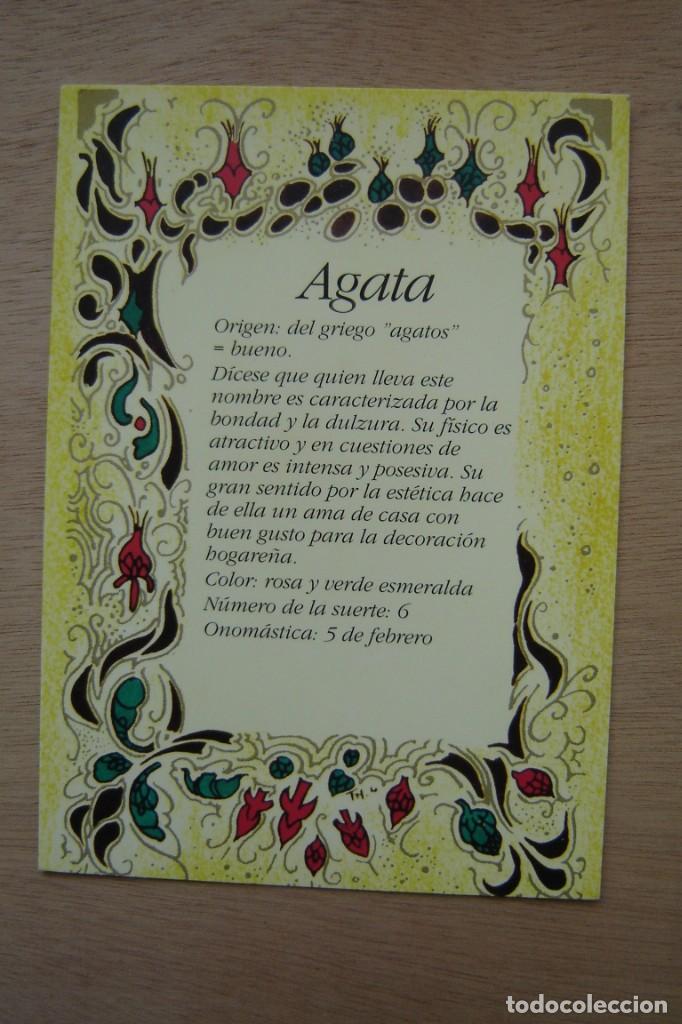Postales: Tarjeta postal- Con el origen del nombre - Agata - Foto 1