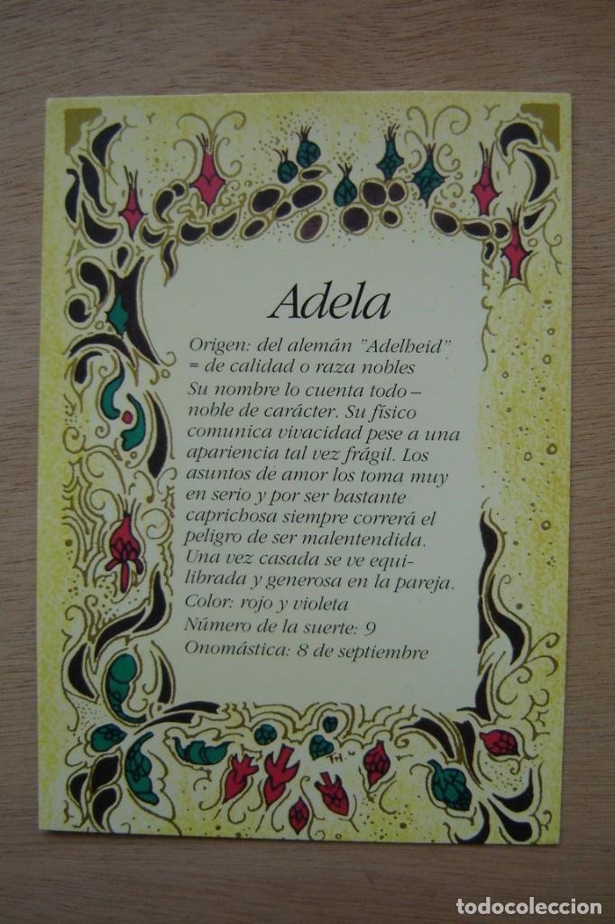 Postales: Tarjeta postal- Con el origen del nombre - Adela - Foto 1