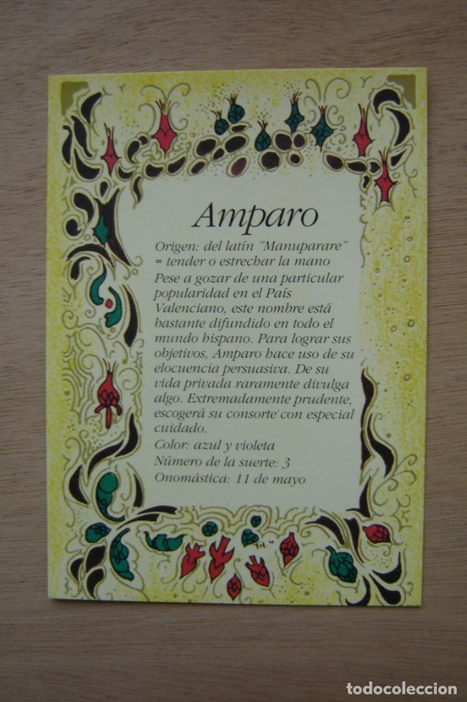 Postales: Tarjeta postal- Con el origen del nombre - Amparo - Foto 1