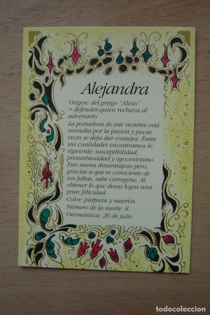 Postales: Tarjeta postal- Con el origen del nombre - Alejandra - Foto 1