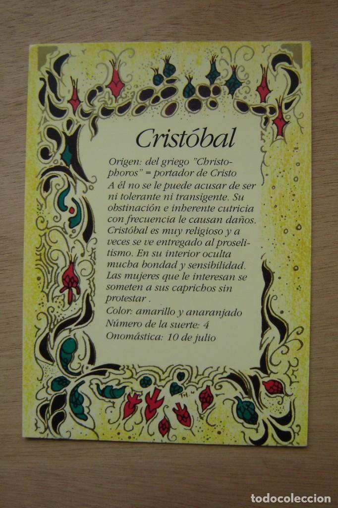 Postales: Tarjeta postal- Con el origen del nombre - Crist&oacute;bal - Foto 1
