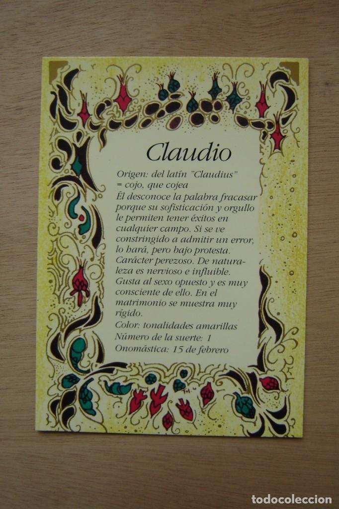 Postales: Tarjeta postal- Con el origen del nombre - Claudio - Foto 1