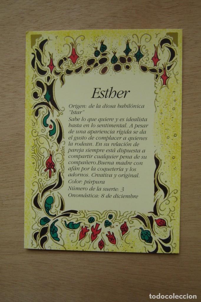 Postales: Tarjeta postal- Con el origen del nombre -  Esther - Foto 1