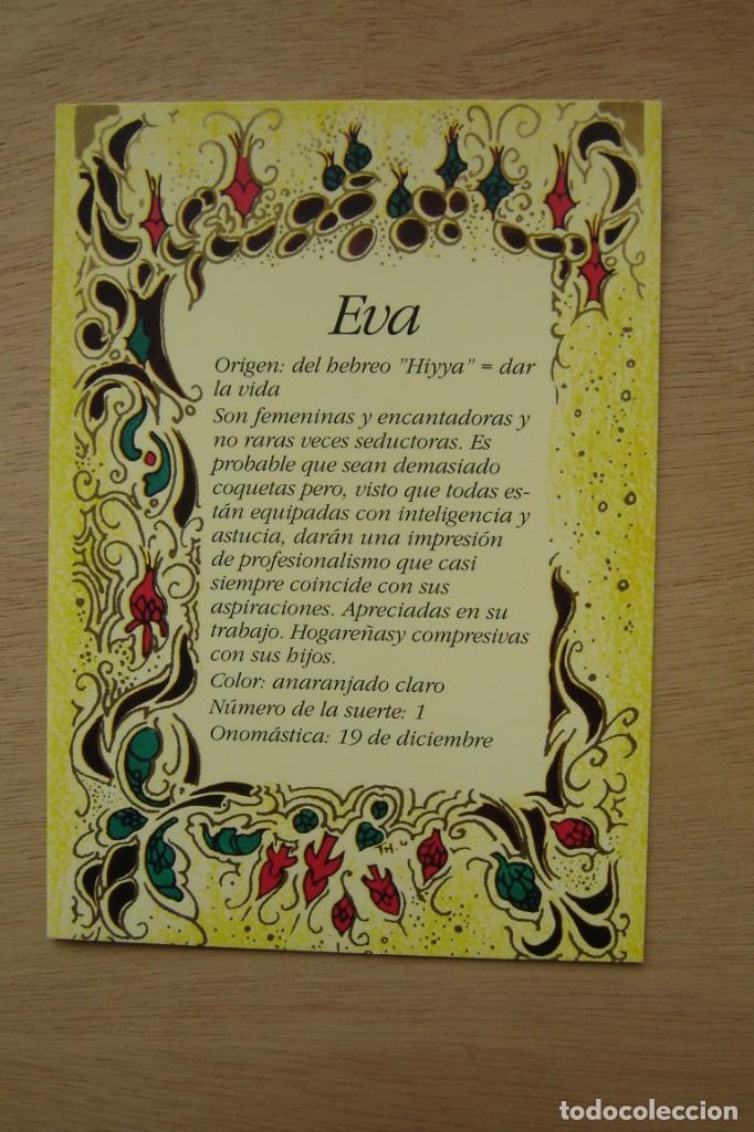 Postales: Tarjeta postal- Con el origen del nombre - Eva - Foto 1