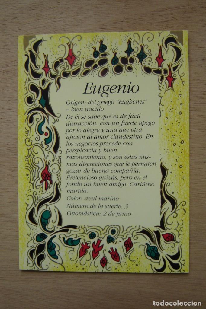 Postales: Tarjeta postal- Con el origen del nombre - Eugenio - Foto 1