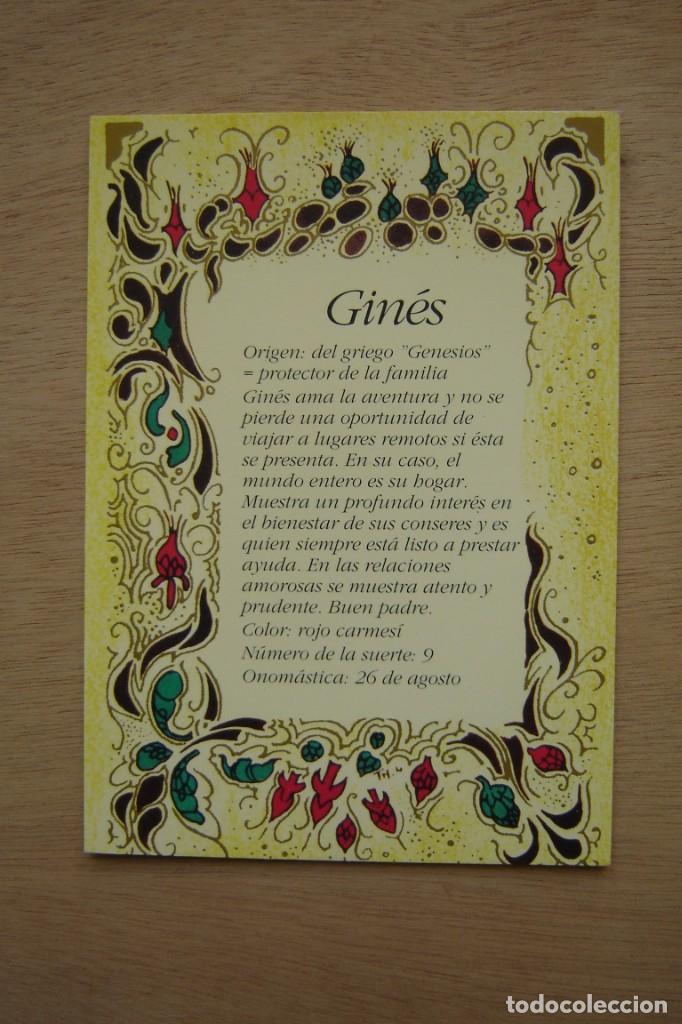 Postales: Tarjeta postal- Con el origen del nombre - Gin&eacute;s - Foto 1