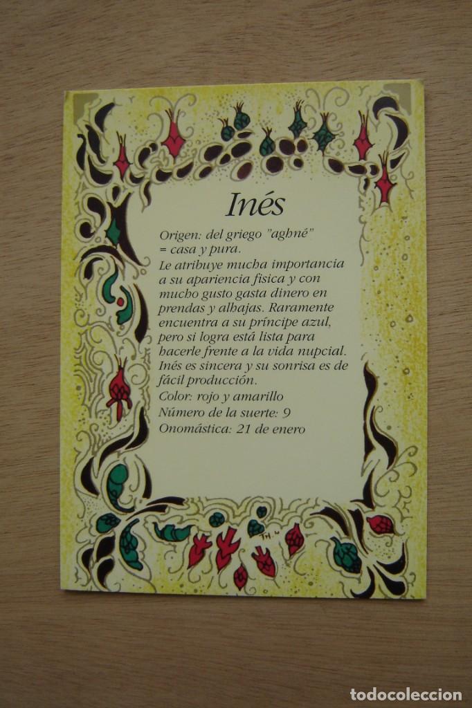 Postales: Tarjeta postal- Con el origen del nombre - In&eacute;s - Foto 1
