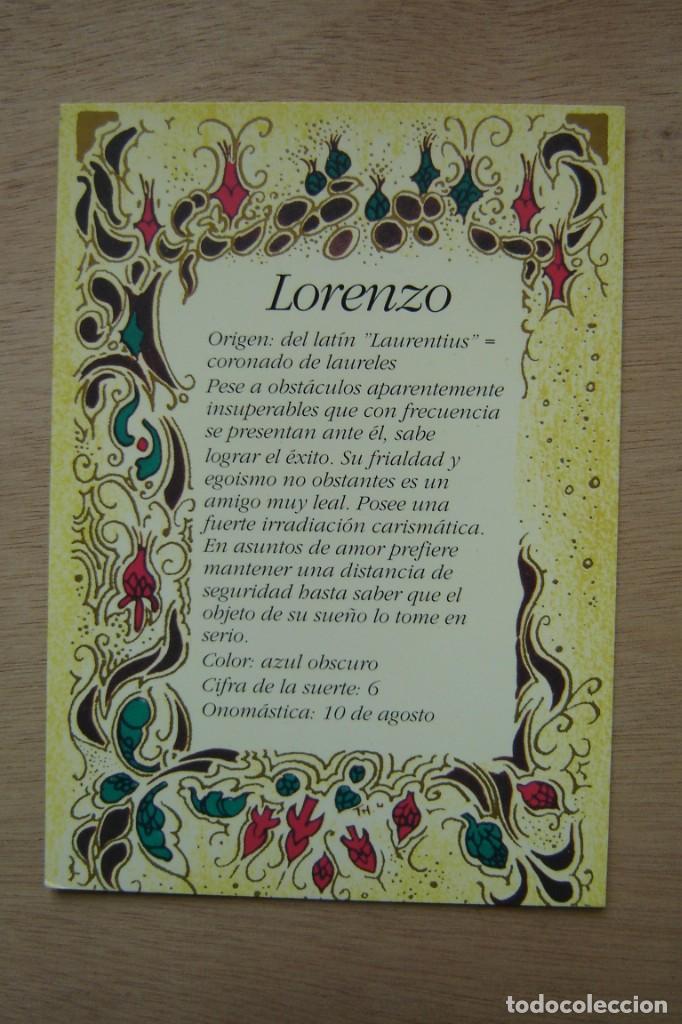 Postales: Tarjeta postal- Con el origen del nombre - Lorenzo - Foto 1
