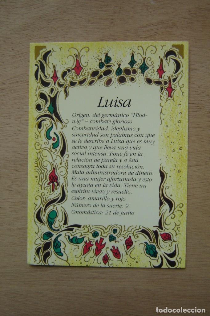 Postales: Tarjeta postal- Con el origen del nombre - Luisa - Foto 1