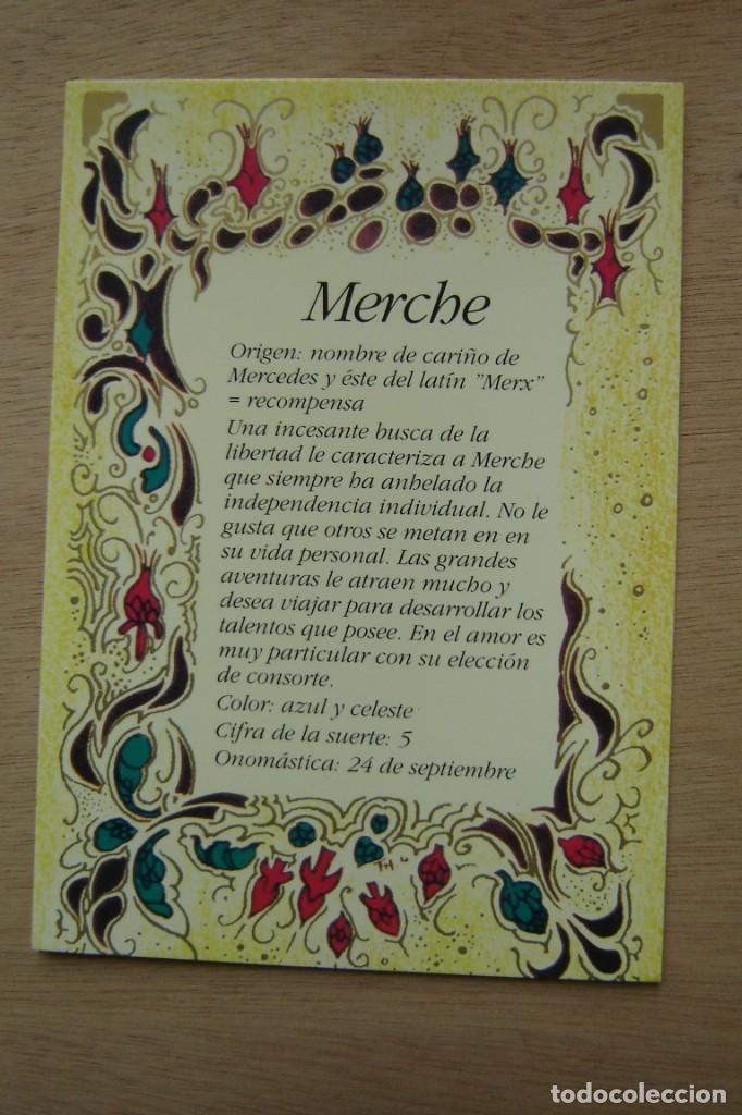 Postales: Tarjeta postal- Con el origen del nombre - Merche - Foto 1