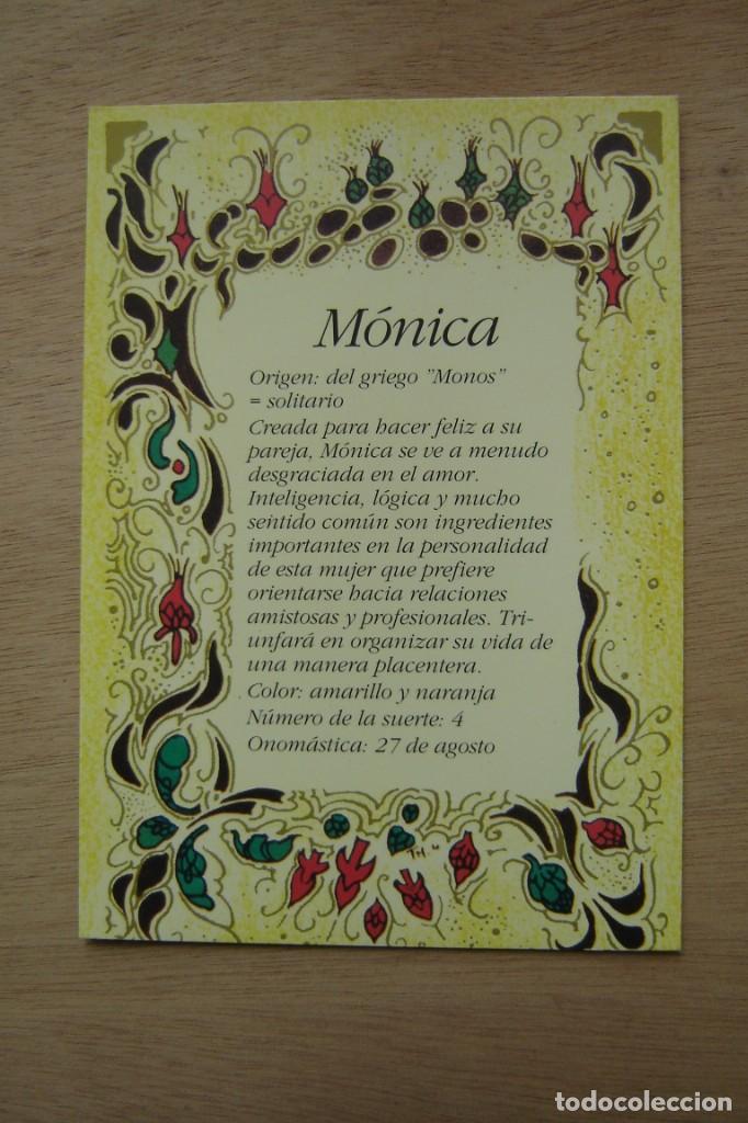 Postales: Tarjeta postal- Con el origen del nombre - M&oacute;nica - Foto 1