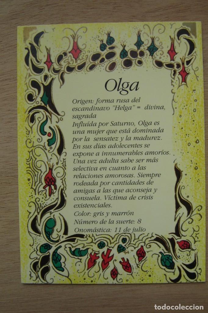 Postales: Tarjeta postal- Con el origen del nombre - Olga - Foto 1