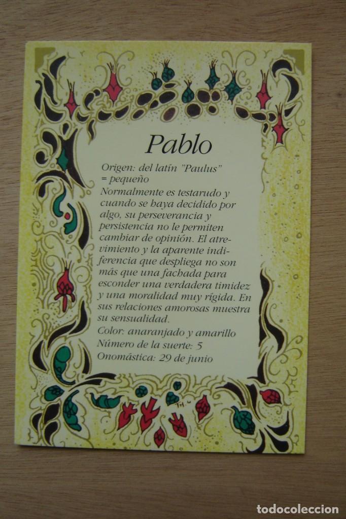 Postales: Tarjeta postal- Con el origen del nombre - Pablo - Foto 1