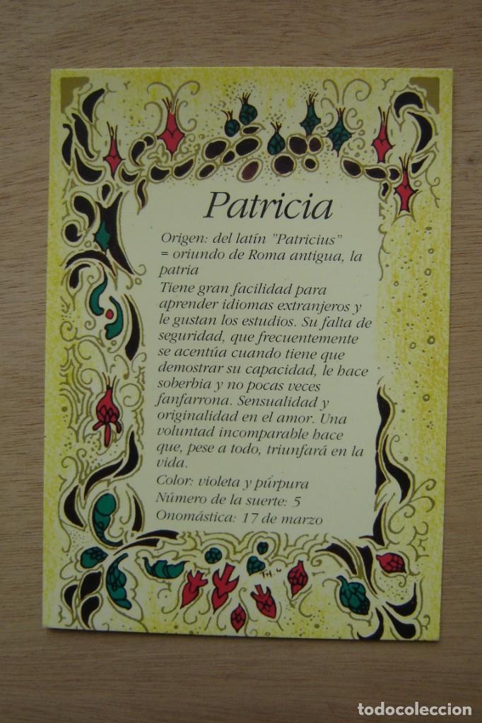 Postales: Tarjeta postal- Con el origen del nombre - Patricia - Foto 1