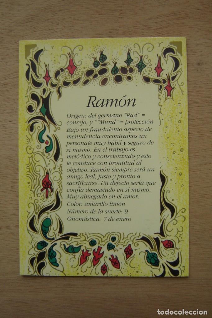 Postales: Tarjeta postal- Con el origen del nombre - Ram&oacute;n - Foto 1