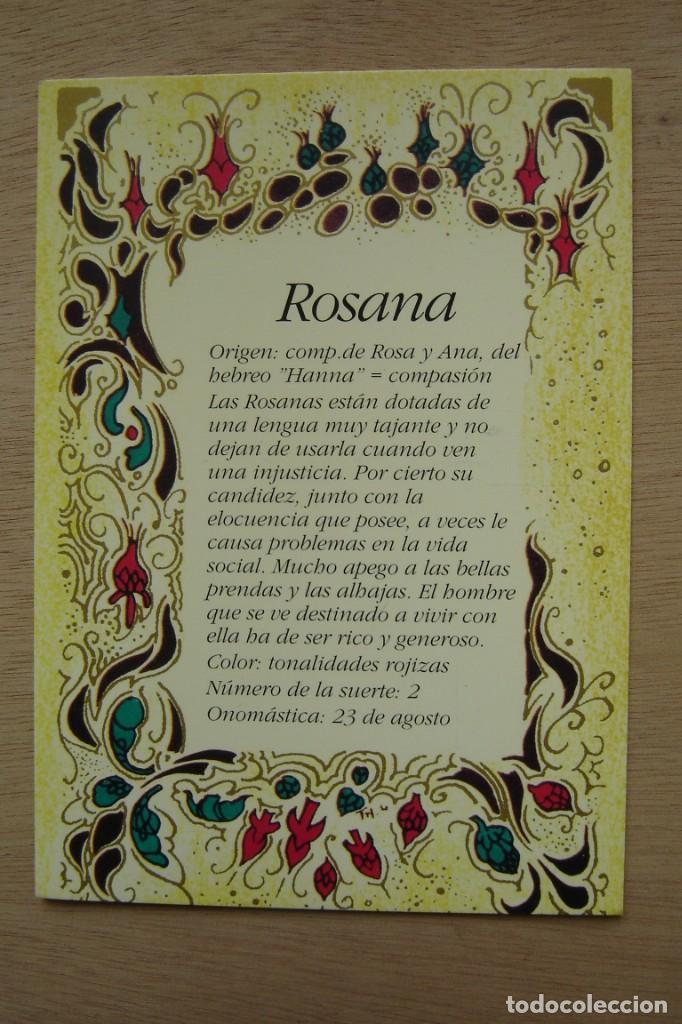 Postales: Tarjeta postal- Con el origen del nombre - Rosana - Foto 1