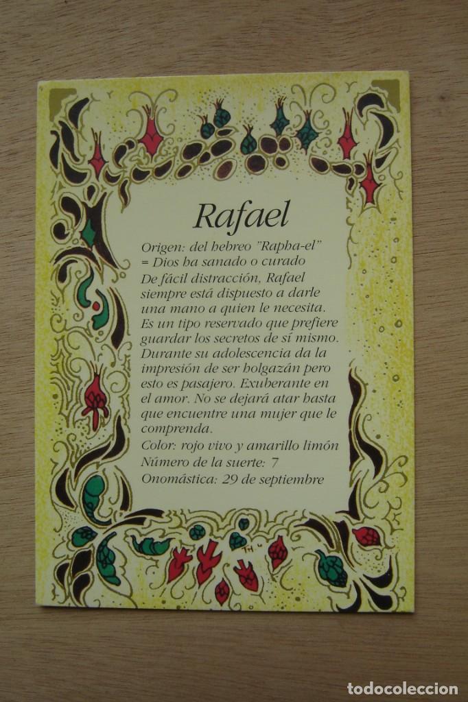 Postales: Tarjeta postal- Con el origen del nombre - Rafael - Foto 1
